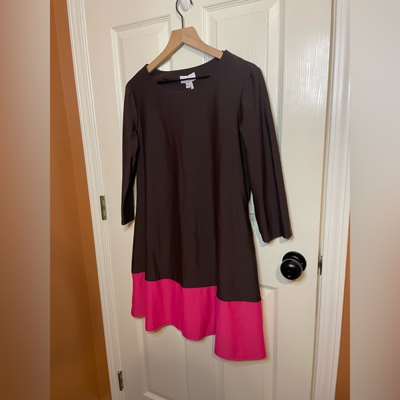 Jude Connally Perry Dress in Brown/Berry Combo Size Large NWT - Picture 2 of 9